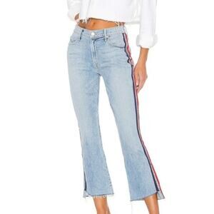 Mother Superior Insider Step Crop Fray Jean Thanks Again Racer Raw Hem Stripe 26